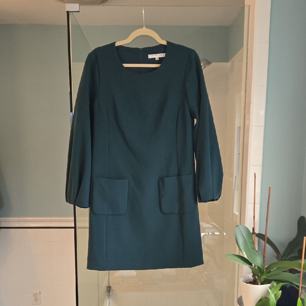 Trina Turk Deep Teal Long Sleeve Dress